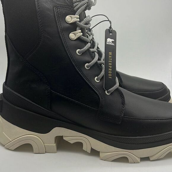 Sorel Brex Lace-Up Waterproof Bootie Heel Cozy Lace BLK Boots Women Size 9 NWB - Picture 4 of 12